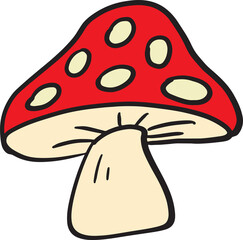 Mushroom drawing image for food or cooking concept