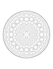Circular pattern in form of mandala for Henna, Mehndi, tattoo, decoration. Decorative ornament in ethnic oriental style. Coloring book page.Flower Mandala. Vintage decorative elements. Mandala. 