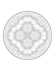 Circular pattern in form of mandala for Henna, Mehndi, tattoo, decoration. Decorative ornament in ethnic oriental style. Coloring book page.Flower Mandala. Vintage decorative elements. Mandala. 