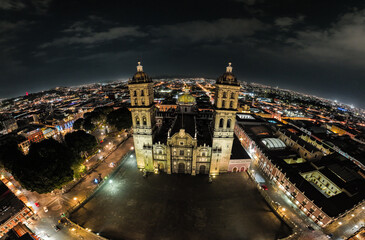 Obraz premium Catedral Basílica de Puebla, Nocturna.