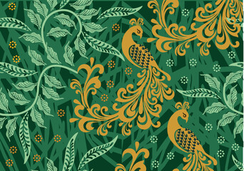 Indonesian batik motifs with very distinctive plant patterns