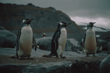 Fototapeta premium penguins planet and nature 