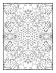 Obraz premium Mandala coloring page KDP interior. Coloring page mandala background. Oriental pattern, vector illustration. coloring page for children and adults. Seamless vector pattern. Black and white. Mandala