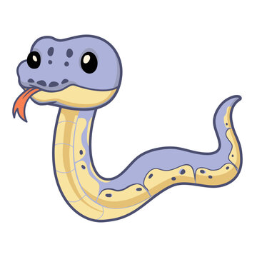 Cute killer clown ball python cartoon