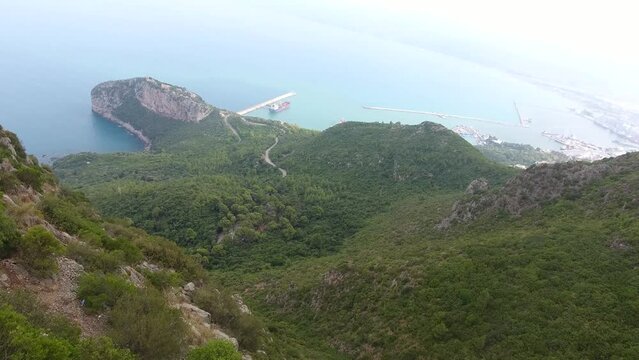 aerial shot by drone of cap carbon bejaia - Yemma Gouraya