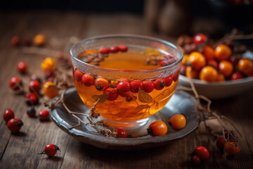 Tea With Rose Hips With The Addition Of Orange Tea With Rose Hips With Orange   Generative AI