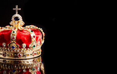 Royal Coronation Crown on a Black Background