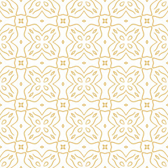 Fototapeta premium Golden and white geometric grid pattern vector