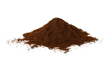 Pile of coffee powder isolated on white background