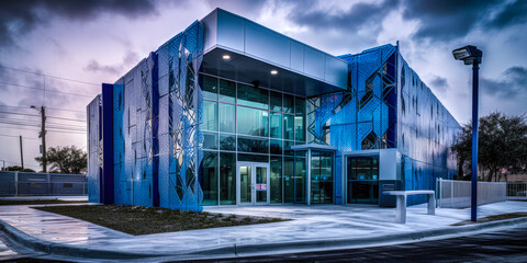 Obraz premium Modern police department building exterior architecture design. Generative AI