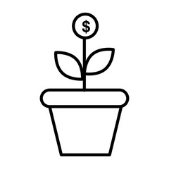 Return on investment vector icon, money growth symbol. flat vector illustration for web site or mobile app.eps