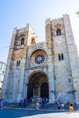 Fototapeta na wymiar The Sè, cathedral of Lisbon, Portugal, 15 August 2018