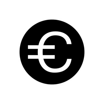 Euro sign vector icon, money symbol. flat vector illustration for web site or mobile app