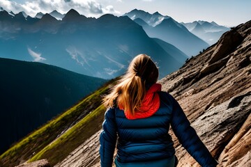 Naklejka premium 登山 with generative ai