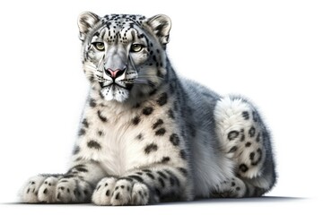 Obraz premium snow leopard isolated on white