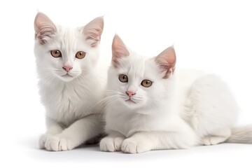 Fototapeta na wymiar two kittens on white