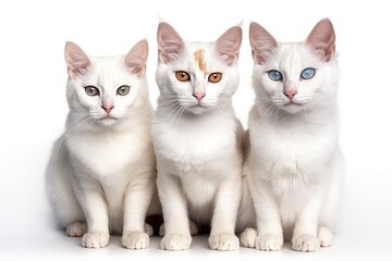 Fototapeta na wymiar group of cats isolated