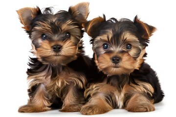 two yorkshire puppies