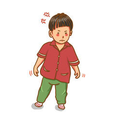 A boy with angry face