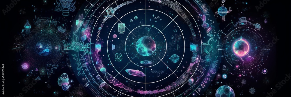 Canvas Prints an abstract astrology background. generative ai.