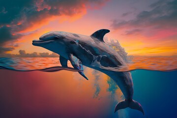 dolphin created using AI Generative Technology