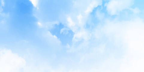 Sky and clouds in blue tones for graphic design or wallpaper. Fluffy soft background in vintage style.