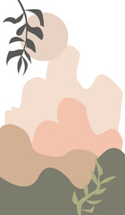 Minimalist Mountain Background and Vector Illustration