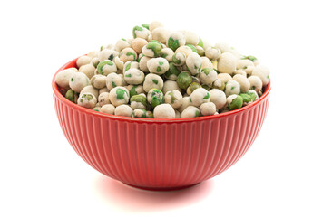 Crunchy Green Wasabi Peas Isolated on a White Background