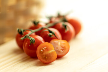 tomatoes on a wooden table