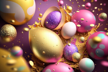 Fototapeta na wymiar Easter Eggstravaganza: Discover the Joy of Colorful Easter Eggs!
