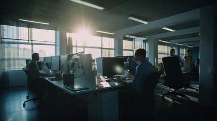 man at his desk working