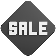 black sale signage 3d illustration