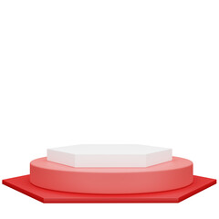 red white podium pedestal