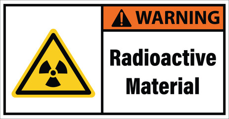 Radioactive material Radioactive Sign warning.