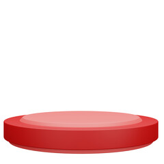 empty red podium isolated on white background