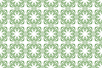 Seamless geometric pattern for wrapping, fabric and ornament. Vector illustration in green color.