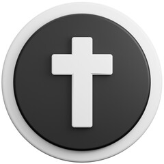 Obraz premium 3d render of cross church sign