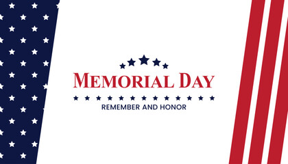 Memorial Day Background Text Design. Remember and Honor.