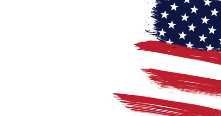 USA abstract brush stroke flag background.