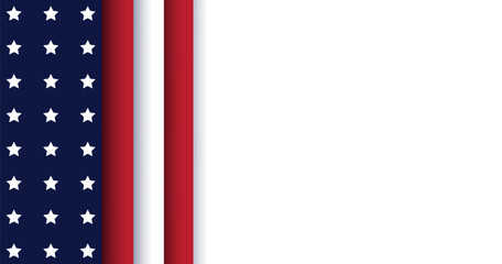 USA flag design on white background whit copy space.