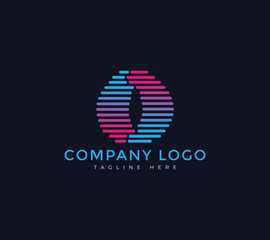 The flat line art, abstract initial letter O logo gradient icon is perfect for a corporate business and company.