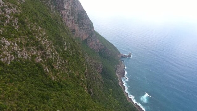 aerial shot by drone of the mountain cap carbon bejaia algeria