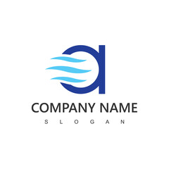 Letter A, Air Conditioning Logo, HVAC Logo Concept