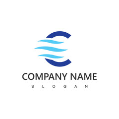 Letter C, Air Conditioning Logo, HVAC Logo Concept