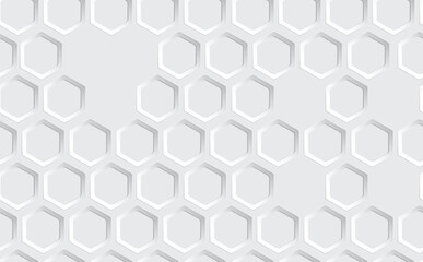 Seamless pattern texture geometric pattern.Abstract paper Hexagon white background pattern with copy space. Premium Vector