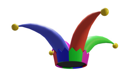 png 3d rendering jester hat for april fools 