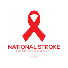  National Stroke awareness month is observed each year during May.Vector illustration template background design.