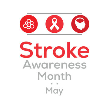  National Stroke awareness month is observed each year during May.Vector illustration template background design.
