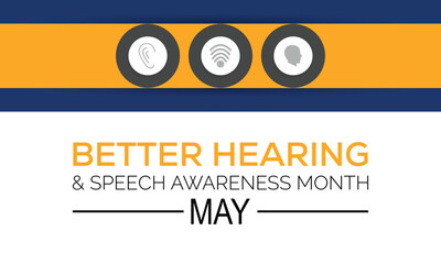Better Hearing and Speech awareness month.banner design template Vector illustration.