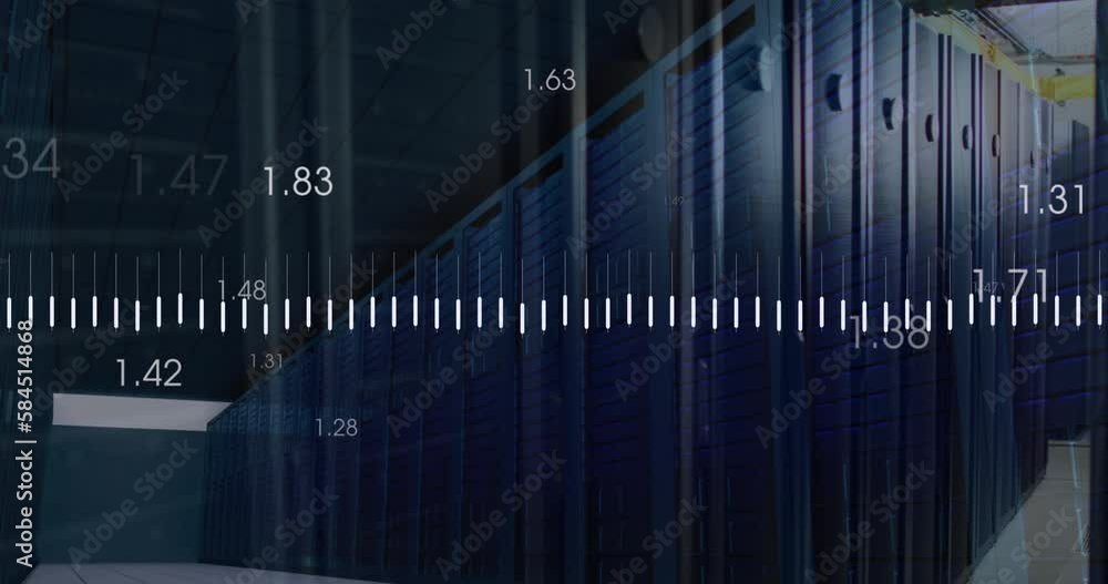 Poster animation of financial data processing over computer servers